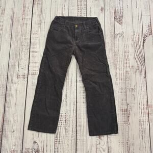 Carhartt WIP Slim Corduroy Pants 28x32 Charcoal Gray Cropped Workwear